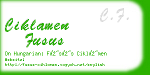 ciklamen fusus business card
